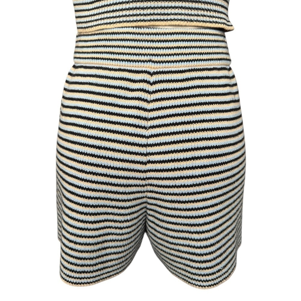 A.L.C. Greyson Stripe Rib-Knit Crop Top &  Billie Short 2pc Set Small - Picture 9 of 13